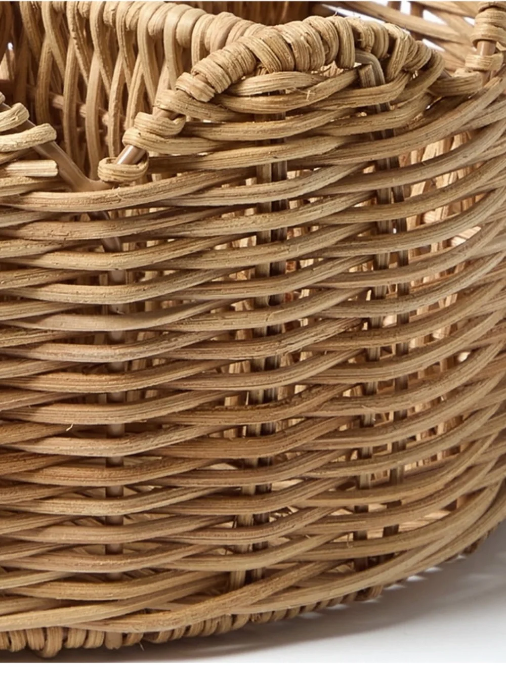 Texas House Rattan Scallop Utensil Holder, Brown, 8.25